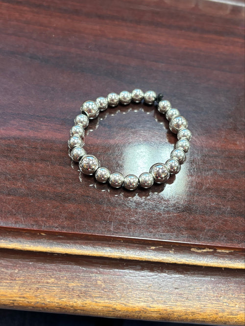 Silver Beaded Stretch Bracelet